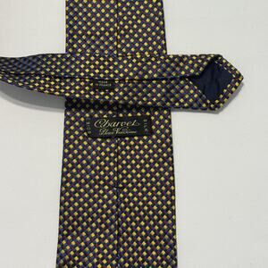 VTG 90's Charvet Place Vendome Mens Silk Tie 56" Red Blue Yellow Made in France